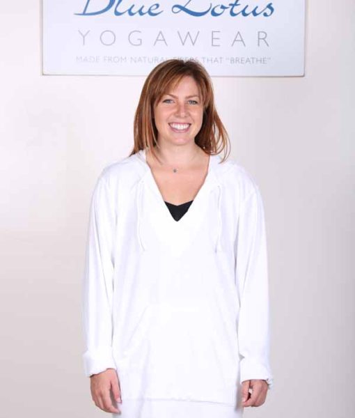 Organic Cotton Baja Hoody- Kundalini White by Blue Lotus Yogawear