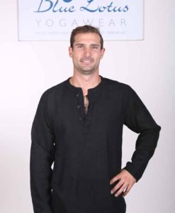 Men's Linen Long Sleeve Guru Shirt - Black by Blue Lotus Yogawear