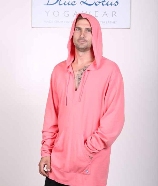 Organic Cotton Baja Hoody- Coral by Blue Lotus Yogawear