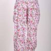 Printed Cotton Elastic Shirred Yoke Harem Pant- Pink Floral