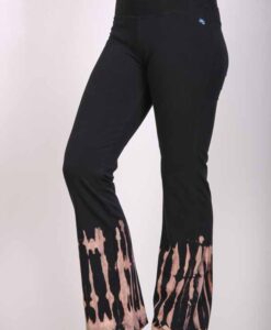 Organic Cotton Bleach Tie Dye Flare Leg Yoga Pant - Black by Blue Lotus Yogawear