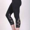 Organic Cotton Lace Calf Capri Yoga Legging- Black by Blue Lotus Yogawear