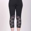 Organic Cotton Lace Calf Capri Yoga Legging- Black Back View