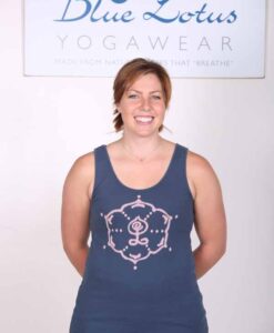 hand Painted Inner Guru Motif Yoga Tank Top - Indigo by Blue Lotus Yogawear