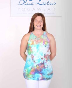 Organic Cotton Lace Yoke Cami Built in Bra - Tie Dye by Blue Lotus Yogawear