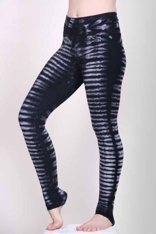 Bengal Tiger Tie Dye Ankle Length Yoga Legging- Grey Black by Blue Lotus Yogawear