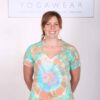 100% Cotton Spiral Tie Dye OM Yoga Tee- Jade-Coral