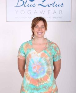 100% Cotton Spiral Tie Dye OM Yoga Tee- Jade-Coral