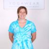 100% Cotton OM Spiral Tie Dye Yoga Tee- Turquoise by Blue Lotus Yogawear