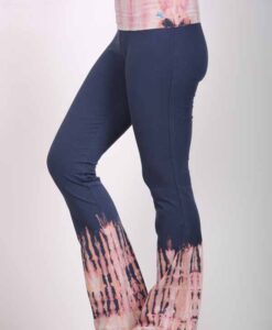 Organic Cotton Foldover Waist Yoga Pant - Indigo Tie Dye by Blue Lotus Yogawear