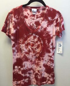 100% Cotton Spiral Tie Dye OM Yoga Tee- Wine by Blue Lotus Yogawear