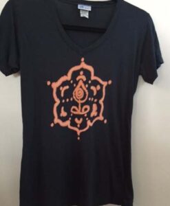 Inner Guru Motif V-Neck Yoga Tee- Indigo by Blue Lotus Yogawear