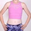 Organic Cotton Lace Yoke Tankini - Pink by Blue Lotus Yogawear