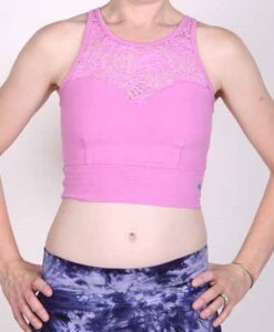 Organic Cotton Lace Yoke Tankini - Pink by Blue Lotus Yogawear