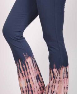 Organic Cotton Bleach Tie Dye Flare Leg Yoga Pant - Indigo by Blue Lotus Yogawear