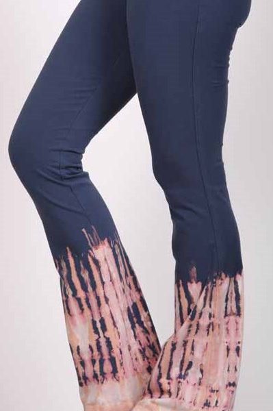 Organic Cotton Bleach Tie Dye Flare Leg Yoga Pant - Indigo by Blue Lotus Yogawear
