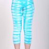 Organic Cotton Crop Yoga Legging - Aqua Bengal Tiger Tie Dye- back by Blue Lotus Yogawear