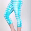 Organic Cotton Crop Yoga Legging - Aqua Bengal Tiger Tie Dye by Blue Lotus Yogawear