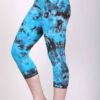 Organic Cotton Crop Yoga Legging - Turq Brown Crystal Dye by Blue Lotus Yogawear