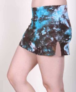 Organic Cotton Mini Skirt - Turq Tie Dye by Blue Lotus Yogawear