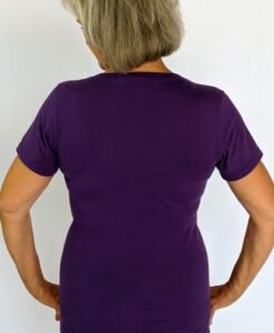 Organic Cotton Aura Burst Yoga Fit Tee- Purple back