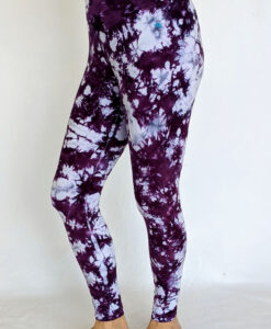 Organic Cotton Ankle Length Yoga Legging- Purple Tie Dye by Blue Lotus Yogawear