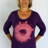 3/4 Sleeve Organic Cotton Aura Burst Tee- Purple by Blue Lotus Yogawear