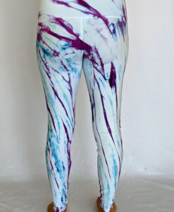 Shibori Dye High Waist Ankle Length Yoga Legging Back by Blue Lotus Yogawear
