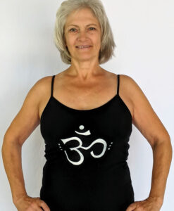 Organic Cotton Om Print Cami with Adjustable Straps by Blue Lotus Yogawear