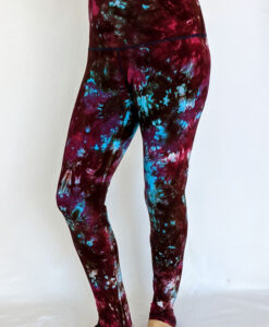 High Waist Ankle Length Yoga Legging -Wine-Teal by Blue Lotus Yogawear
