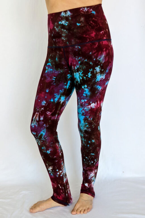 High Waist Ankle Length Yoga Legging -Wine-Tealby Blue Lotus Yogawear