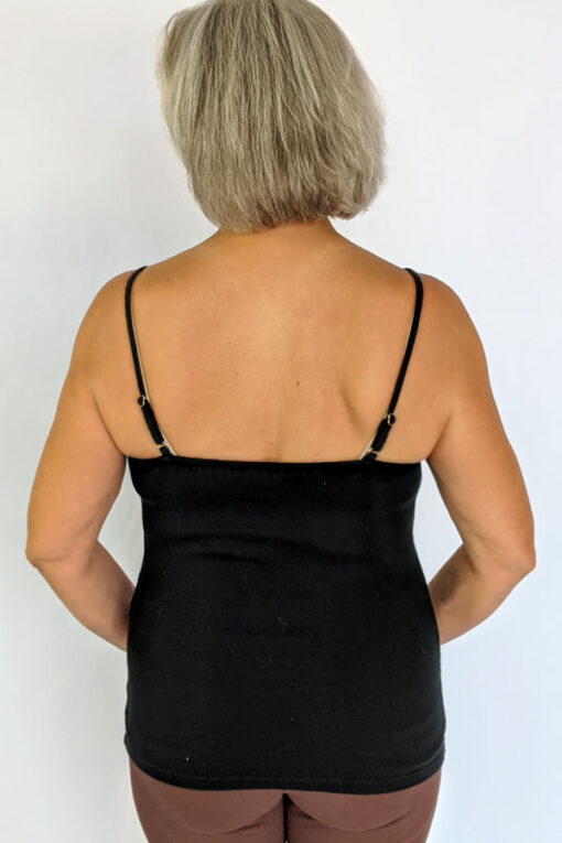 Organic Cotton Cami with Adjustable Straps- Black by Blue Lotus Yogawear