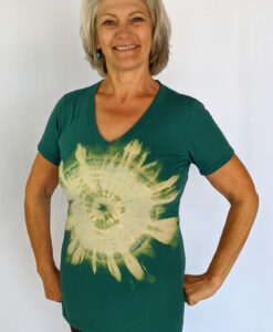 Organic Cotton Aura Burst Yoga Fit Tee- Jade by Blue Lotus Yogawear