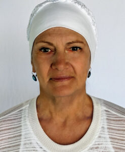 Organic Cotton and Lace Head Covering - Kundalini White -2 by Blue Lotus Yogawear
