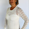 Light Weight Cotton Novelty Plaid Sweater - Ivory by Blue Lotus Yogawear