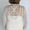 Light Weight Cotton Novelty Plaid Sweater - Ivory Back by Blue Lotus Yogawear