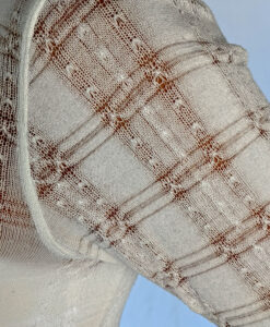 Light Weight Cotton Novelty Plaid Sweater - Ivory Detail by Blue Lotus Yogawear
