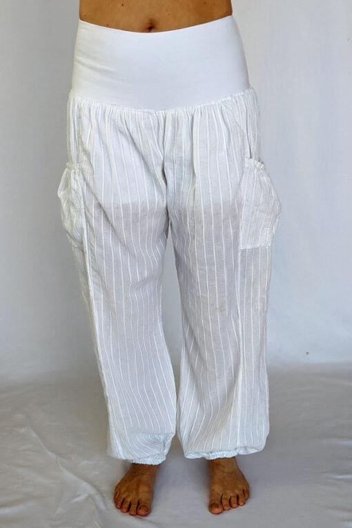 Kundalini White Gauze Pant with Organic Cotton Inside Short by Blue Lotus Yogawear