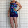 "Brazilian Butt Lift" Yoga Short- Purple Organic Cotton Outfit by Blue Lotus Yogawear