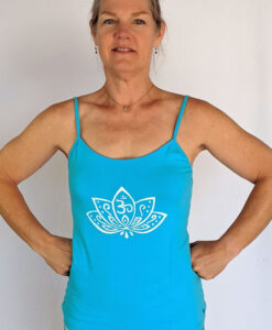 Organic Cotton Lotus Cami with Adjustable Straps- Turquoise by Blue Lotus Yogawear