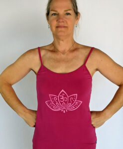 Organic Cotton Lotus Cami with Adjustable Straps- Fuschia by Blue Lotus Yogawear