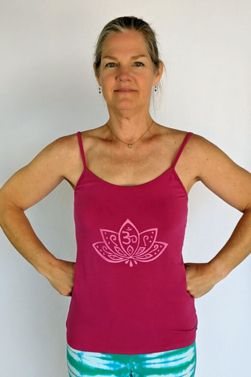 Organic Cotton Lotus Cami with Adjustable Straps- Fuschia by Blue Lotus Yogawear