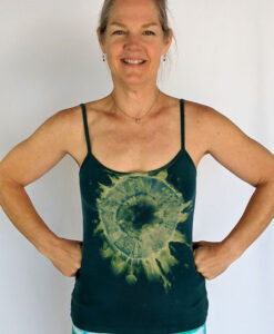 Organic Cotton Aura Burst Cami with Adjustable Straps- Jade by Blue Lotus Yogawear
