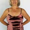 Organic Cotton Tie Dye Cami with Adjustable Straps- Coral/Brn by Blue Lotus Yogawear