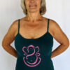 Organic Cotton Ganesha Cami with Adjustable Straps- Teal by Blue Lotus Yogawear