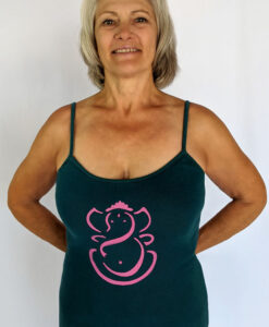 Organic Cotton Ganesha Cami with Adjustable Straps- Teal by Blue Lotus Yogawear