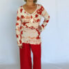 Printed Cotton Empire Waist Sweater Outfit by Blue Lotus Yogawear