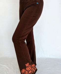 Organic Cotton Mehndi Design Flare Leg Yoga Pant - Brown by Blue Lotus Yogawear