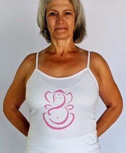 Organic Cotton Ganesha Cami with Adjustable Straps- Kundalini White by Blue Lotus Yogawear