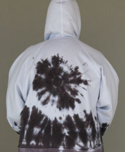 Tie Dye Zip Front Fleece Hoodie - Serenity Blue Back by Blue Lotus Yogawear
